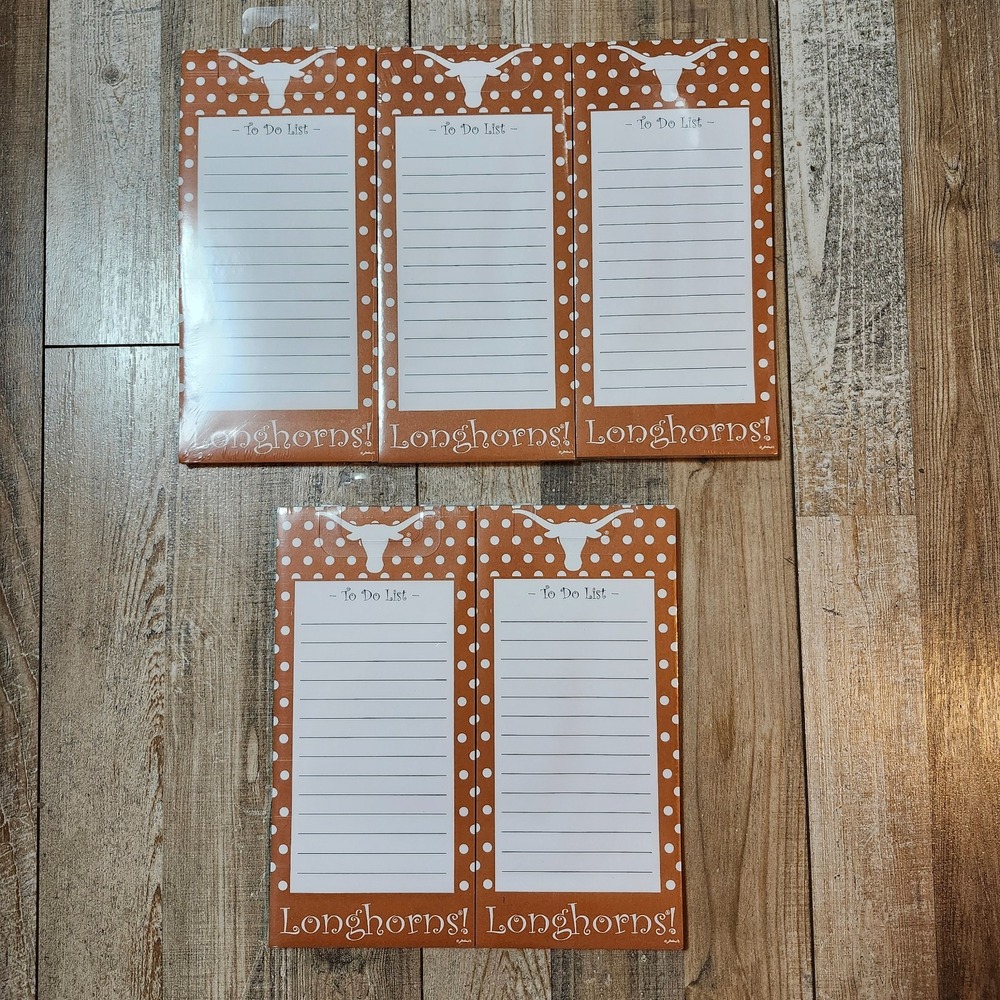 Game Day Outfitters 4" x 8-1/2" Texas Longhorns Brown To Do List - Lot of 5